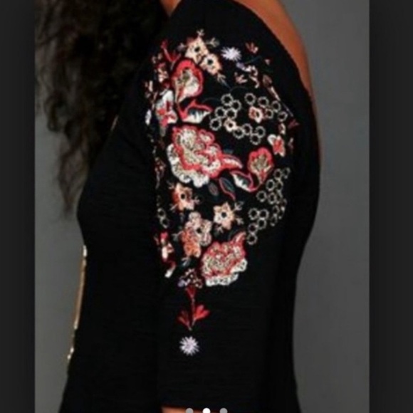 Free People Bohemian Garden Party Black Embroidered Dress Size XS - Picture 5 of 10